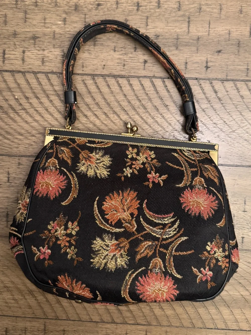Vintage CARA Floral Elegant Handbag, 80s